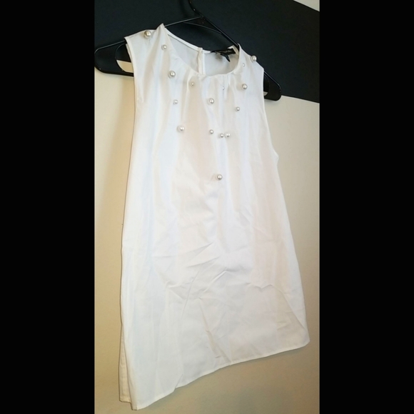 BRAND NEW WITH TAGS! BANANA REPUBLIC PEARL EMBELLISHED LINEN TOP - Picture 6 of 15